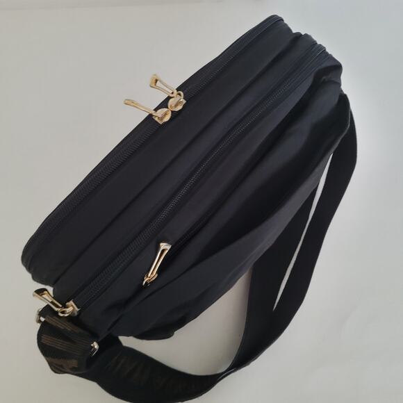 VALENTINO ROSSA Handbag Shoulder Purse Nylon Logo Bag Black Medium Vintage - Picture 10 of 10